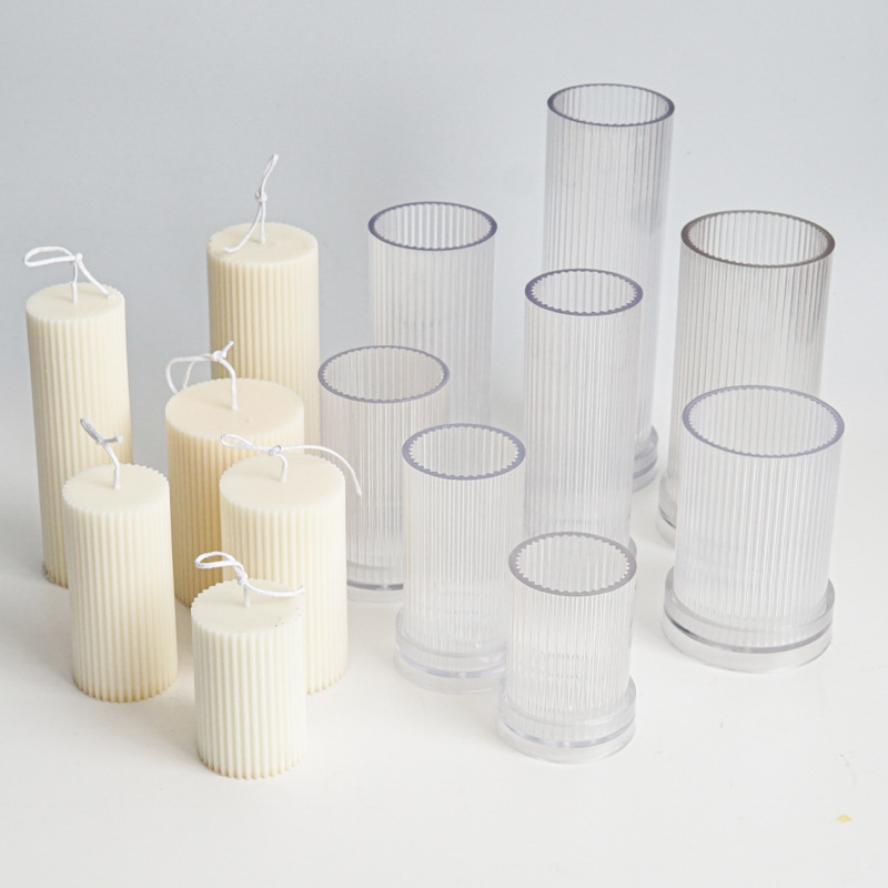 Candle Making Kit - Nowy DIY prążkowany okrągły drobny ząb
