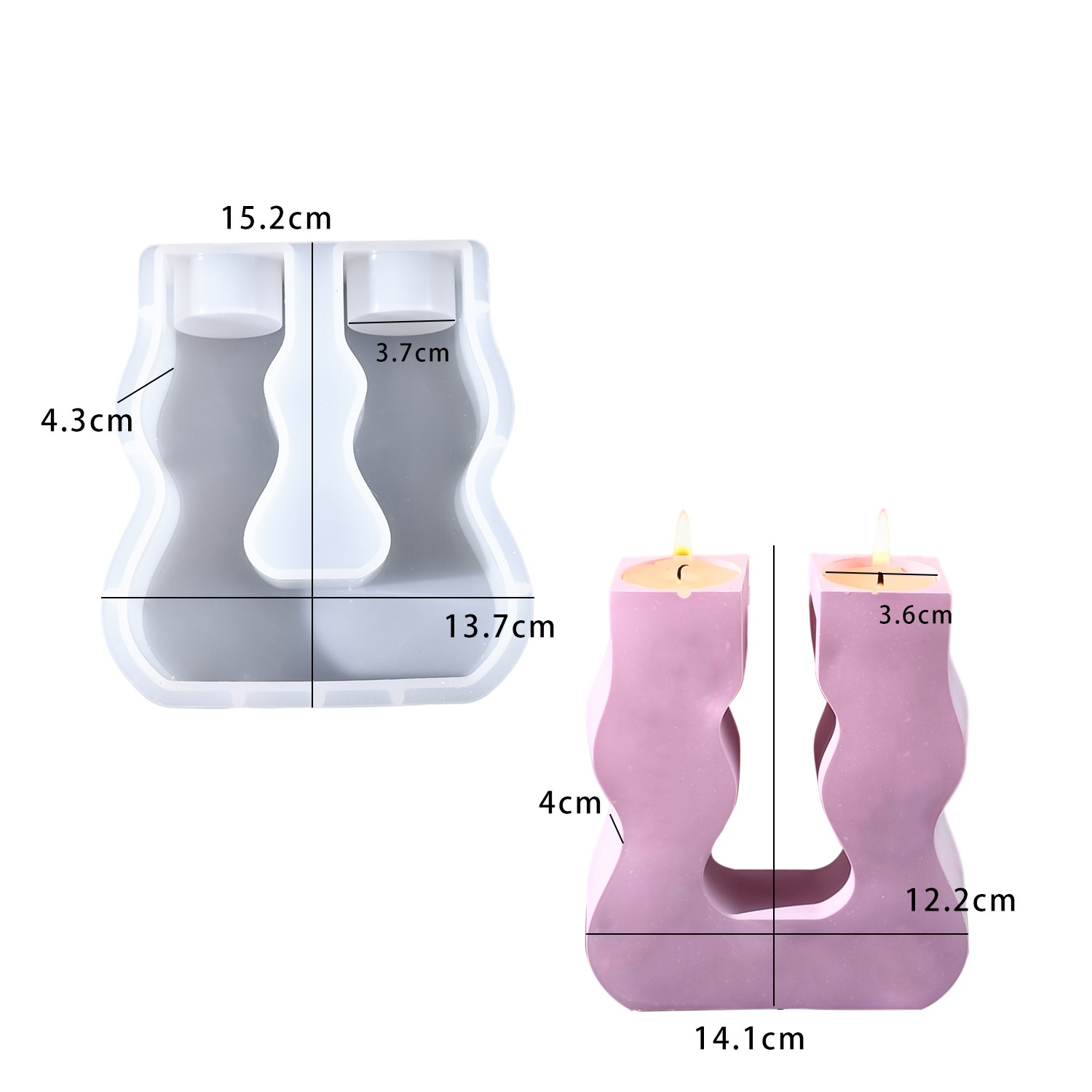 Candle Molds - Forma silikonowa do żywicy epoksydowej DIY,