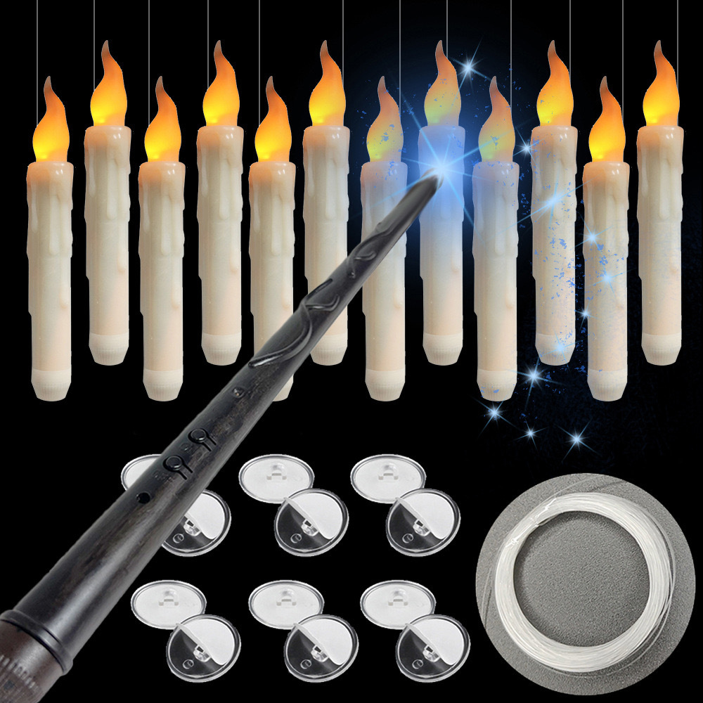 Candle Wick - Bezpłomieniowe, kremowe świece stożkowe, migoczące jak